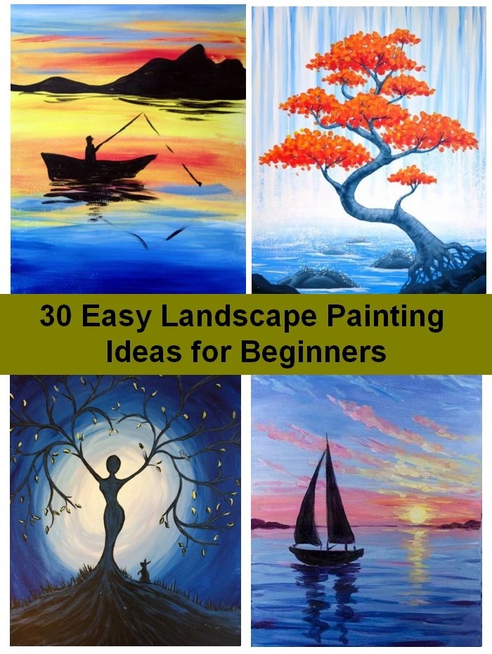 10 Acrylic Landscape Painting Ideas for Beginners - Sunset Landscape P –  Grace Painting Crafts