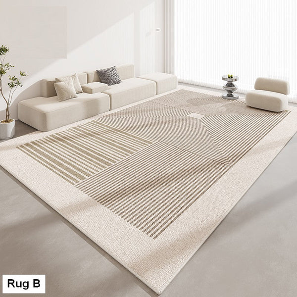 Abstract Contemporary Modern Rugs for Living Room, Extra Large Modern Rugs for Bedroom, Geometric Modern Rug Placement Ideas for Dining Room-Silvia Home Craft