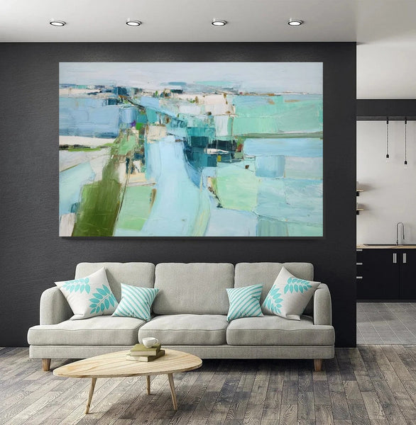 Modern Living Room Wall Art Ideas, Contemporary Canvas Art, Canvas Paintings for Bedroom, Hand Painted Art on Canvas, Original Acrylic Art-Silvia Home Craft