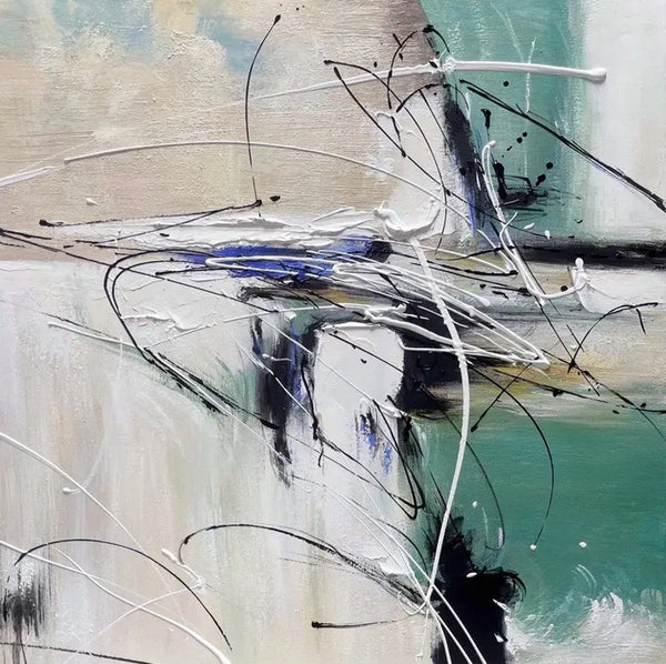 Abstract Acrylic Paintings for Living Room, Oversized Large Wall Art, Modern Contemporary Artwork, Buy Paintings Online, Heavy Texture Canvas Art-Silvia Home Craft