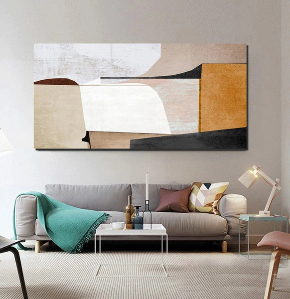 Simple Abstract Art, Original Acrylic Paintings, Hand Painted Canvas Art, Modern Paintings for Bedroom, Modern Living Room Art Ideas, Buy Art Online-Silvia Home Craft