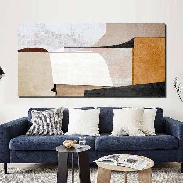 Simple Abstract Art, Original Acrylic Paintings, Hand Painted Canvas Art, Modern Paintings for Bedroom, Modern Living Room Art Ideas, Buy Art Online-Silvia Home Craft