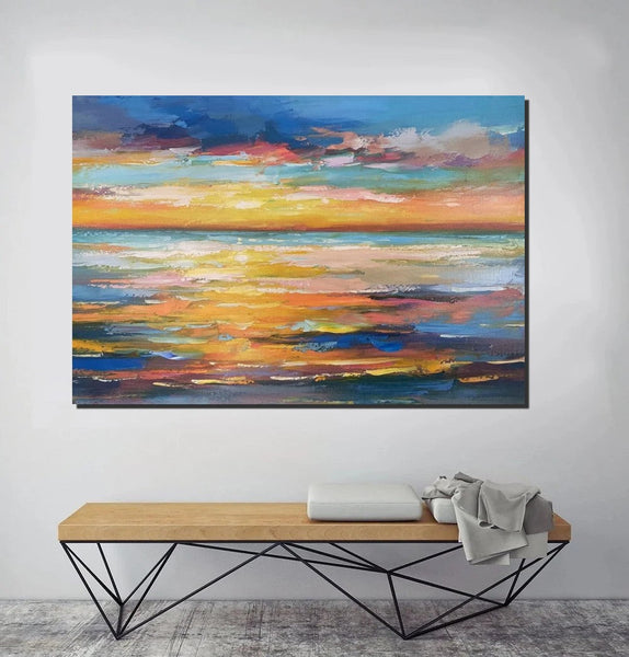 Hand Painted Acrylic Painting, Original Landscape Paintings, Wall Painting for Living Room, Canas Paintings for Dining Room-Silvia Home Craft