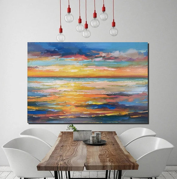 Hand Painted Acrylic Painting, Original Landscape Paintings, Wall Painting for Living Room, Canas Paintings for Dining Room-Silvia Home Craft