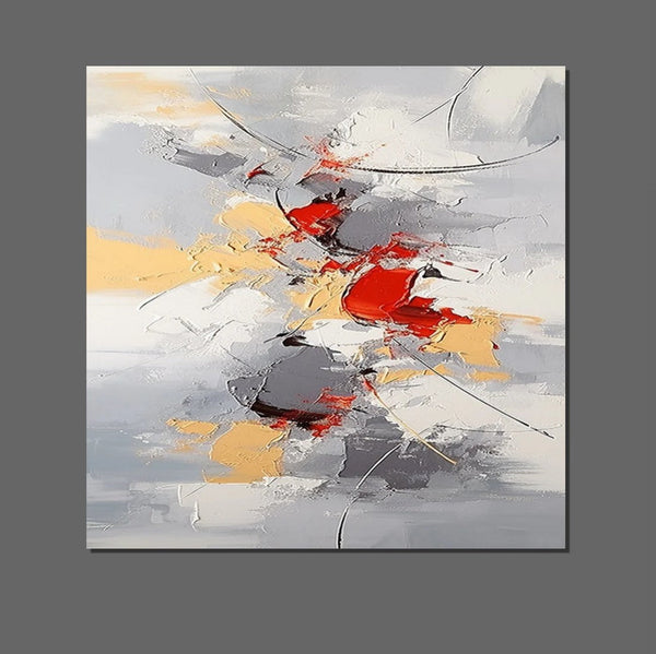 Canvas Paintings for Living Room, Large Wall Art for Bedroom, Simple Modern Art, Contemporary Art on Canvas, Hand Painted Heavy Texture Paintings-Silvia Home Craft