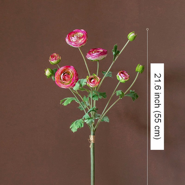 Flower Arrangement Ideas for Dining Room Table, Ranunculus Asiaticus Flowers, Simple Modern Floral Arrangement Ideas for Home Decoration, Spring Artificial Floral for Bedroom-Silvia Home Craft