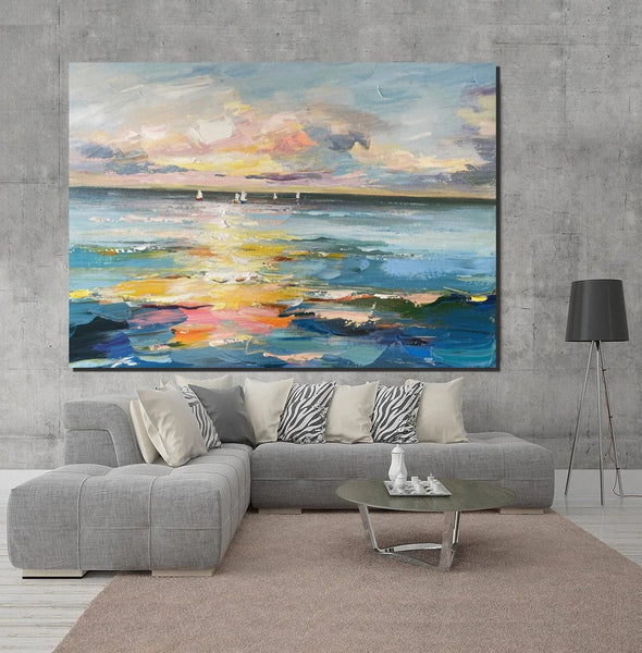 Abstract Canvas Painting, Extra Large Abstract Artwork, Modern Paintings for Dining Room, Hand Painted Canvas Art, Oversized Large Wall Art-Silvia Home Craft