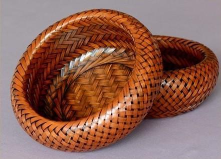 Woven Snacks Basket, Bamboo Storage Basket, Farmhouse Small Storage Basket, Round Storage Basket for Kitchen, Set of 3-Silvia Home Craft