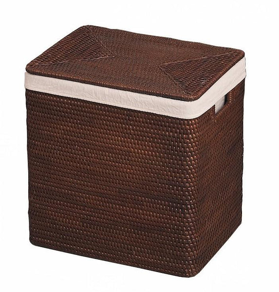 Rectangular Storage Baskets, Large Brown Rattan Storage Baskets, Storage Baskets for Bathroom, Storage Basket with Lid, Storage Baskets for Clothes-Silvia Home Craft
