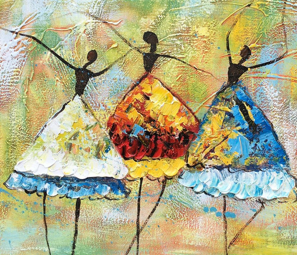 Canvas Painting for Living Room, Abstract Acrylic Painting, Ballet Dancer Painting, Acrylic Painting for Sale, Modern Wall Art Painting, Custom Art-Silvia Home Craft