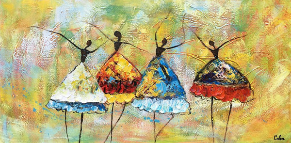 Canvas Painting for Living Room, Abstract Acrylic Painting, Ballet Dancer Painting, Acrylic Painting for Sale, Modern Wall Art Painting, Custom Art-Silvia Home Craft