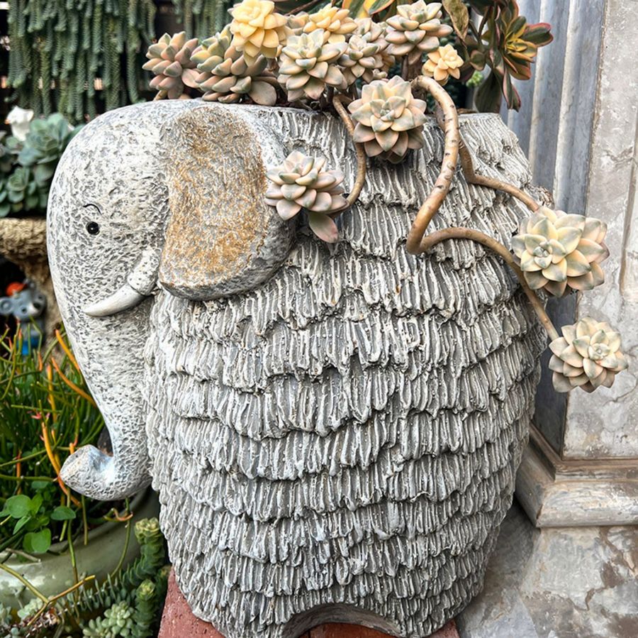 elephant plant pot Elephant Flower Pot, Modern Animal Statue for Garden Ornaments, Large –  Silvia Home Craft