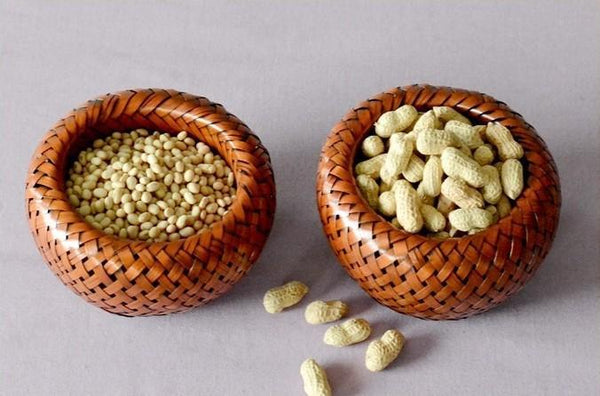 Woven Snacks Basket, Bamboo Storage Basket, Farmhouse Small Storage Basket, Round Storage Basket for Kitchen, Set of 3-Silvia Home Craft