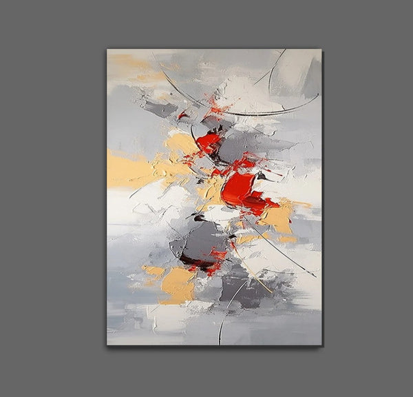 Large Canvas Painting for Office, Simple Modern Acrylic Paintings, Dining Room Canvas Painting, Contemporary Modern Artwork-Silvia Home Craft