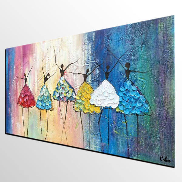 Abstract Wall Art Paintings, Ballet Dancer Painting, Modern Paintings, Paintings for Living Room, Dancing Painting, Custom Abstract Painting for Sale-Silvia Home Craft