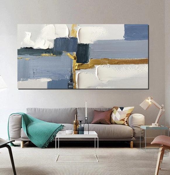 Abstract Acrylic Paintings on Canvas, Hand Painted Wall Art Paintings, Contemporary Canvas Artwork, Abstract Wall Art Paintings, Modern Art Paintings for Dining Room-Silvia Home Craft