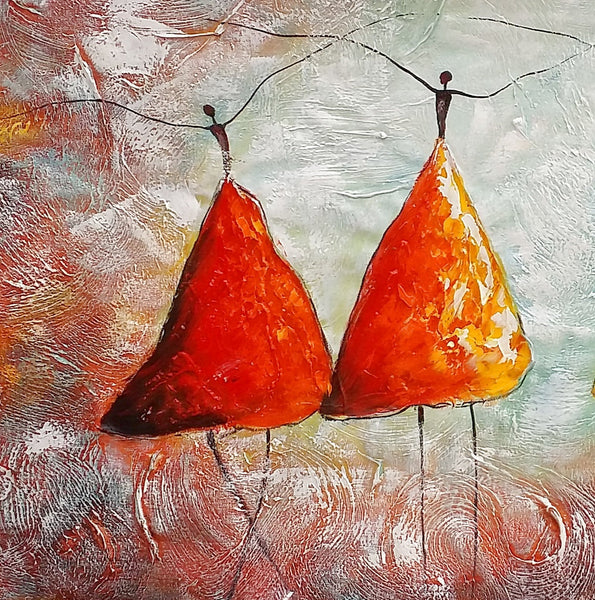 Large Painting for Dining Room, Ballet Dancer Painting, Abstract Canvas Art, Wall Art Paintings, Canvas Painting for Sale, Heavy Texture Art-Silvia Home Craft