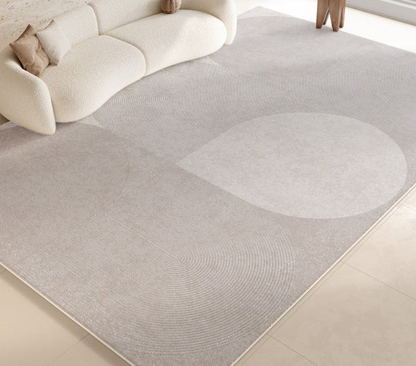 Contemporary Modern Rugs for Living Room, Geometric Grey Rugs for Dining Room, Abstract Modern Rugs for Interior Design-Silvia Home Craft