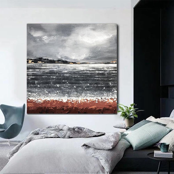 Large Abstract Paintings for Bedroom, Simple Painting Ideas for Living Room, Hand Painted Acrylic Painting, Simple Modern Wall Art Ideas-Silvia Home Craft