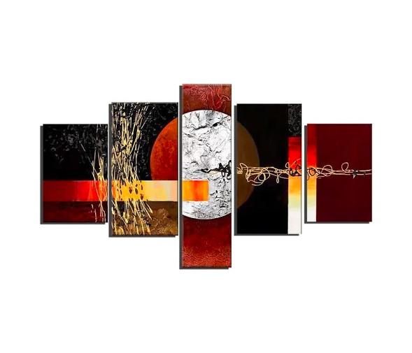 Multiple Wall Art Paintings, Red and Black Abstract Painting, Large Painting for Sale, Modern Abstract Paintings-Silvia Home Craft