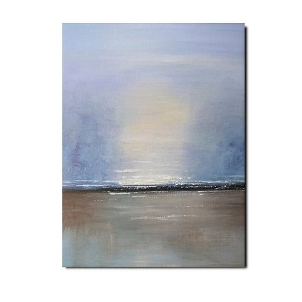 Study Room Wall Art Painting, Abstract Landscape Painting, Seascape Canvas Painting, Hand Painted Artwork, Large Paintings on Canvas-Silvia Home Craft