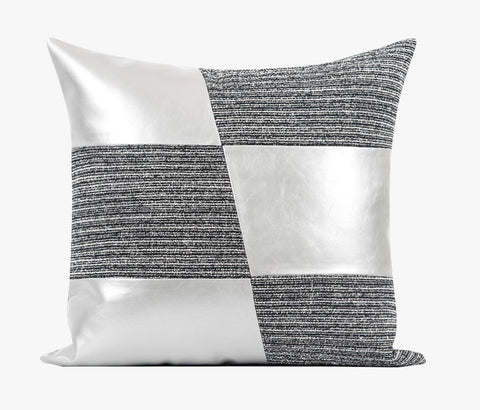 Abstract Contemporary Throw Pillow for Living Room, Grey Decorative Throw Pillows for Couch, Large Modern Sofa Throw Pillows-Silvia Home Craft