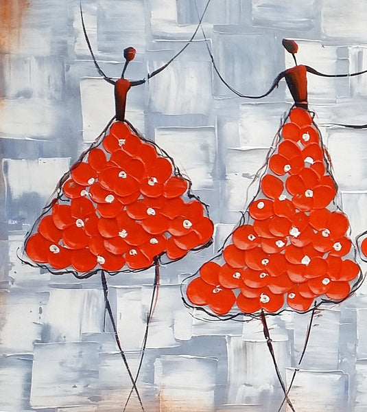 Contemporary Wall Art Ideas, Ballet Dancer Painting, Acrylic Canvas Painting, Buy Art Online, Abstract Painting for Dining Room-Silvia Home Craft
