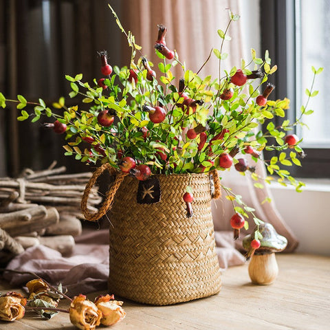Pomegranate Branch, Beautiful Flower Arrangement Ideas for Home Decoration, Table Centerpiece, Artificial Fruit Plants, Spring Artificial Floral for Dining Room-Silvia Home Craft
