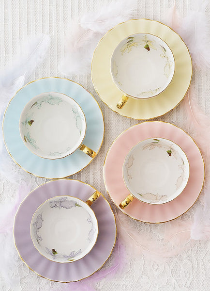 Beautiful British Tea Cups, Unique Afternoon Tea Cups and Saucers, Elegant Ceramic Coffee Cups, Royal Bone China Porcelain Tea Cup Set-Silvia Home Craft
