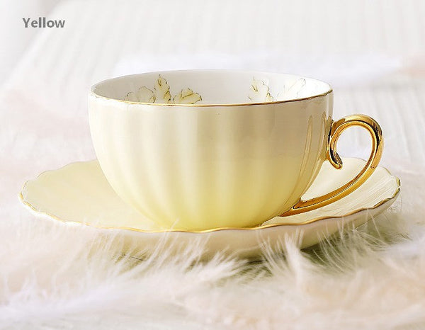 Beautiful British Tea Cups, Unique Afternoon Tea Cups and Saucers, Elegant Ceramic Coffee Cups, Royal Bone China Porcelain Tea Cup Set-Silvia Home Craft