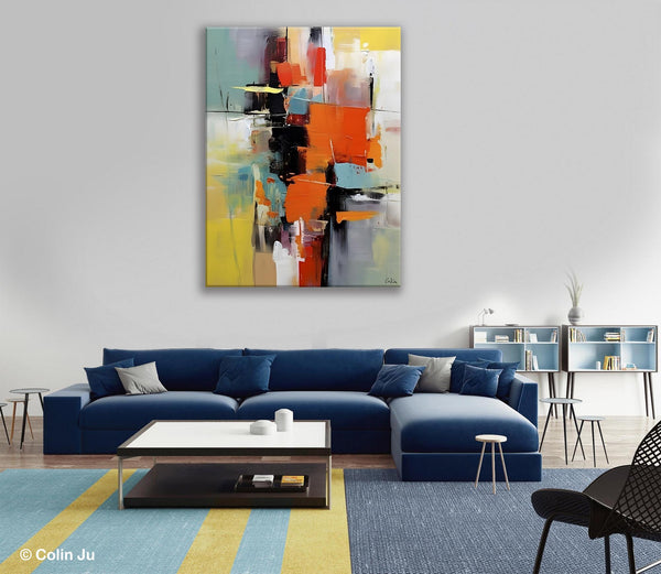 Abstract Canvas Painting, Modern Paintings for Living Room, Huge Painting for Sale, Original Hand Painted Wall Art-Silvia Home Craft