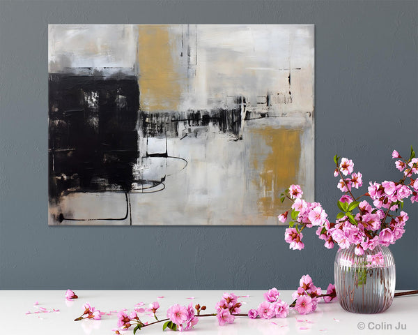 Simple Modern Art, Contemporary Acrylic Paintings, Oversized Paintings on Canvas, Large Original Abstract Wall Art, Large Canvas Paintings for Bedroom-Silvia Home Craft