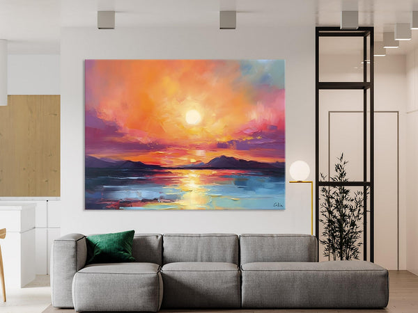 Simple Wall Art Ideas, Original Landscape Abstract Painting, Dining Room Abstract Paintings, Large Landscape Canvas Paintings, Buy Art Online-Silvia Home Craft