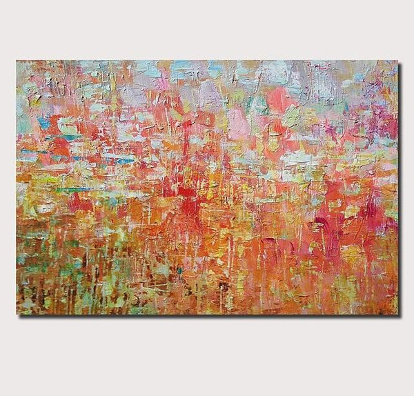 Palette Knife Paintings, Hand Painted Canvas Art, Simple Painting Ideas for Bedroom, Modern Paintings for Living Room-Silvia Home Craft