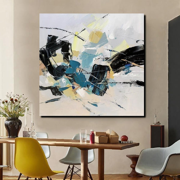 Bedroom Abstract Paintings, Simple Modern Paintings, Abstract Contemporary Art, Large Painting for Sale, Hand Painted Canvas Art-Silvia Home Craft