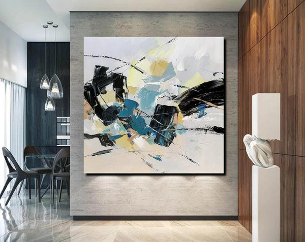 Bedroom Abstract Paintings, Simple Modern Paintings, Abstract Contemporary Art, Large Painting for Sale, Hand Painted Canvas Art-Silvia Home Craft
