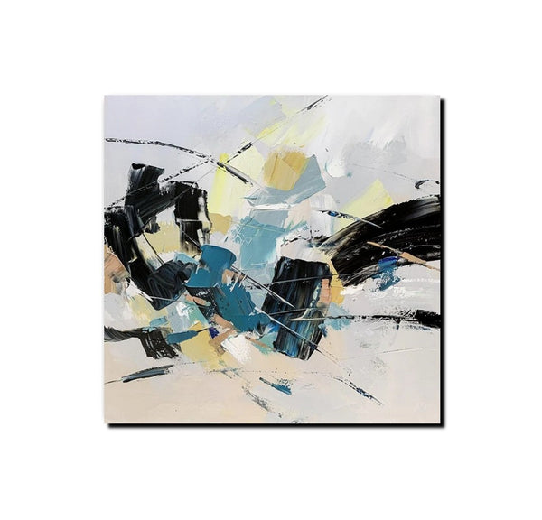 Bedroom Abstract Paintings, Simple Modern Paintings, Abstract Contemporary Art, Large Painting for Sale, Hand Painted Canvas Art-Silvia Home Craft