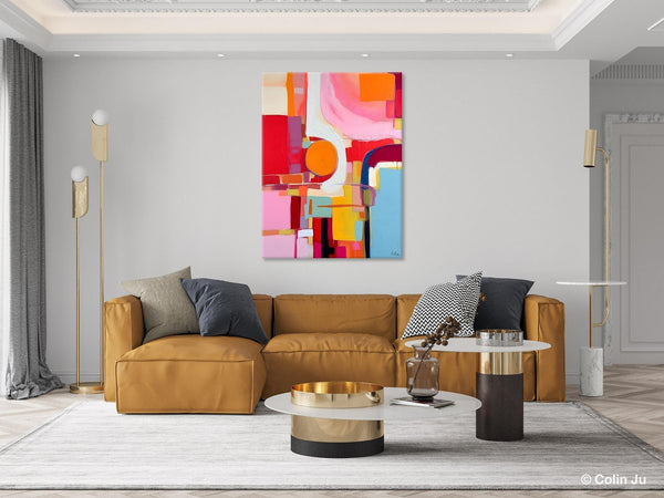 Simple Modern Wall Art, Oversized Contemporary Canvas Art, Original Abstract Paintings, Extra Large Acrylic Painting for Living Room-Silvia Home Craft