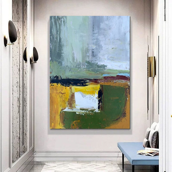 Wall Art Paintings for Living Room, Simple Green Modern Art, Simple Abstract Painting, Large Canvas Paintings for Bedroom, Buy Paintings Online-Silvia Home Craft