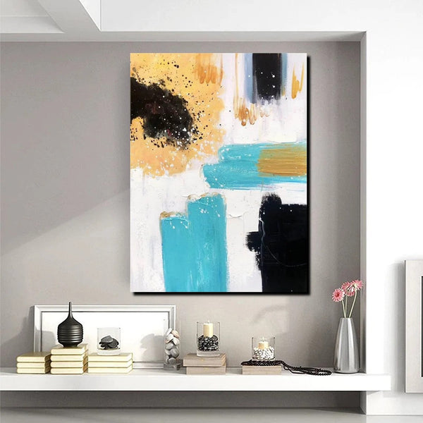 Bedroom Wall Art Paintings, Acylic Abstract Paintings, Large Painting on Canvas, Buy Abstract Painting Online, Simple Modern Art-Silvia Home Craft