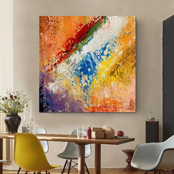Hand Painted Acrylic Painting, Wall Art Painting for Living Room, Modern Contemporary Artwork, Acrylic Paintings for Dining Room-Silvia Home Craft