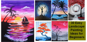30 Easy Landscape Painting Ideas for Beginners, Easy Acrylic Painting Ideas, Easy Abstract Painting on Canvas, Simple Canvas Painting Ideas for Kids, Easy Modern Wall Art