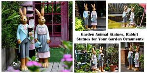 Large Resin Animal Statues for Garden Ornaments Rabbit Statues for Outdoor Decor Ideas
