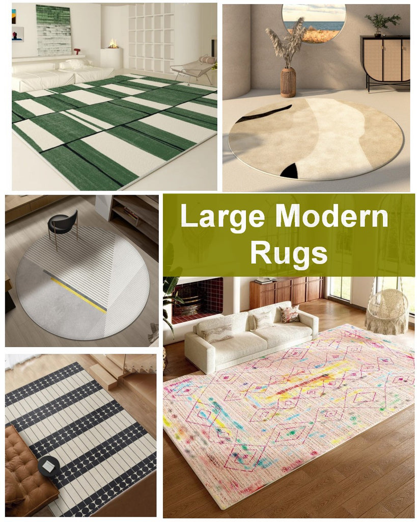 Mid Century Modern Rugs, Modern Rugs for Living Room, Dining Room Rug Placement Ideas, Contemporary Abstract Rugs, Geometric Modern Round Rugs