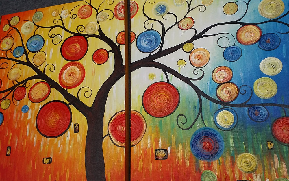 Painting Samples of Tree of Life Painting, Canvas Painting, Large Oil Painting, Living Room Wall Art