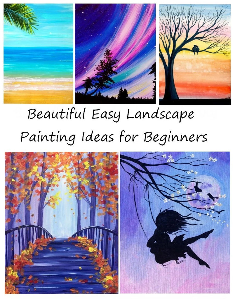 60 Easy Landscape Painting Ideas for Beginners, Easy Oil Painting Ideas, Easy DIY Canvas Paintings, Simple Oil Painting Techniques for Kids