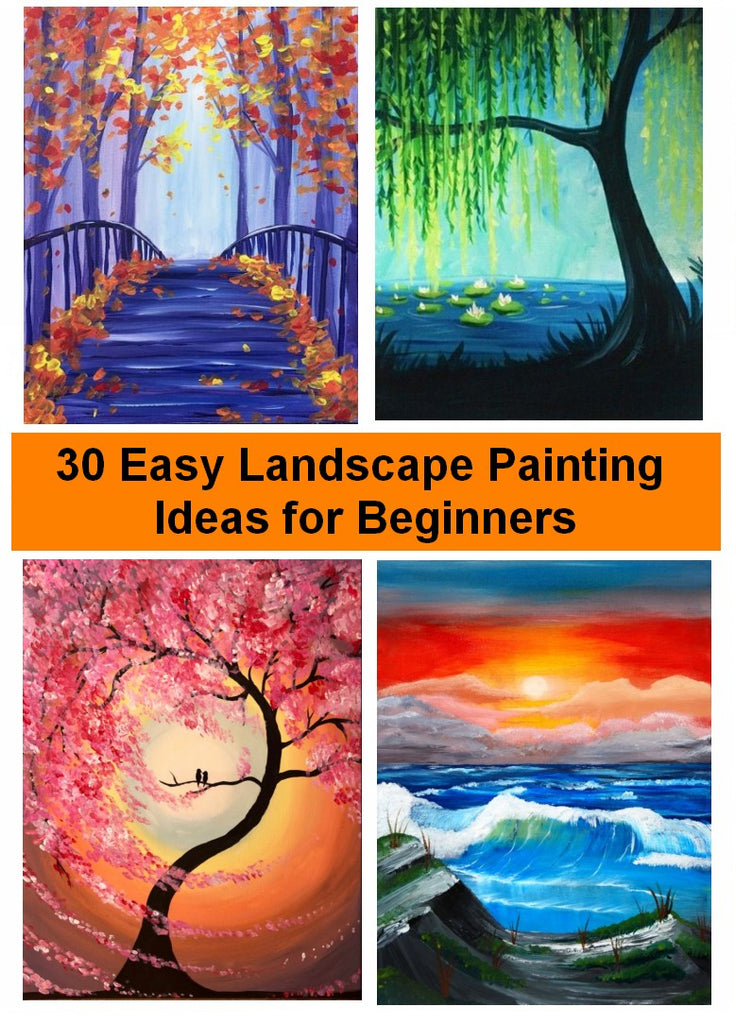 30 Easy Acrylic Painting Ideas for Beginners, Simple Canvas Painting Ideas for Kids, Easy Tree Paintings, Easy Landscape Painting Ideas for Beginners, Easy Abstract Paintings
