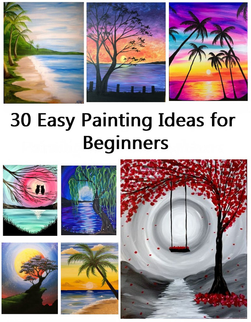 30 Easy Landscape Painting Ideas for Beginners, Easy Canvas Painting I –  Grace Painting Crafts