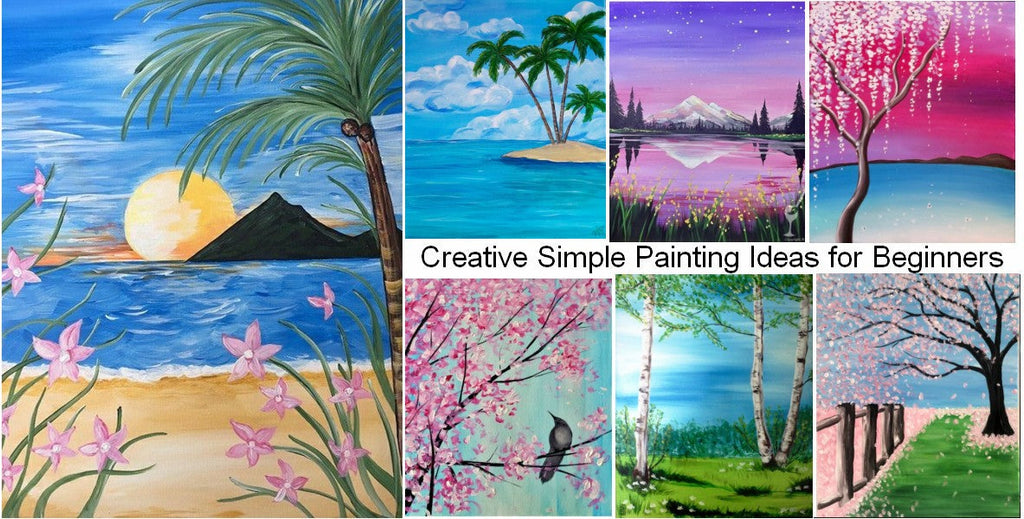 Easy Landscape Painting Ideas for Kids, Simple Canvas Painting Ideas for Beginners, Easy Acrylic Painting Ideas for Beginners, Simple Modern Painting Ideas