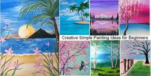 Easy Landscape Painting Ideas for Kids, Simple Canvas Painting Ideas for Beginners, Easy Acrylic Painting Ideas for Beginners, Simple Modern Painting Ideas